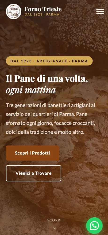 Anteprima mobile del sito Forno Trieste